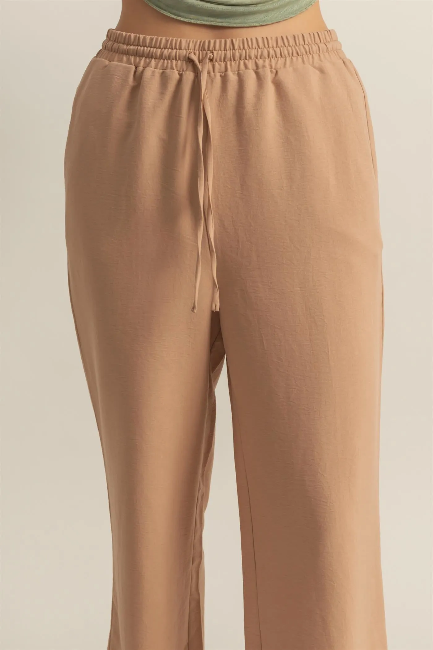 DZ25A895-High-Waist Wide Leg Woven Pants