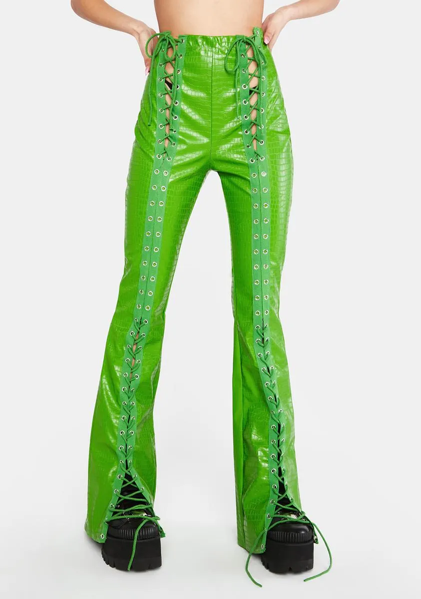 Emerald Stairway To Me Crocodile Pants