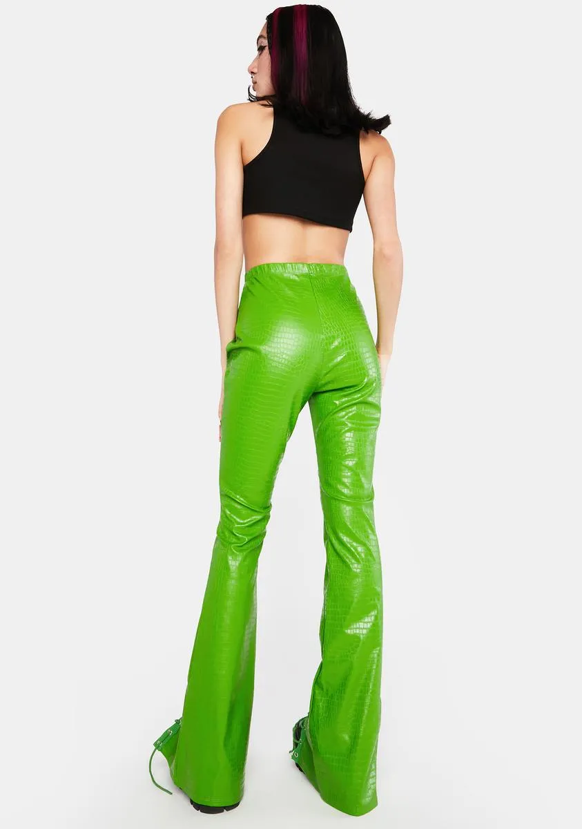 Emerald Stairway To Me Crocodile Pants