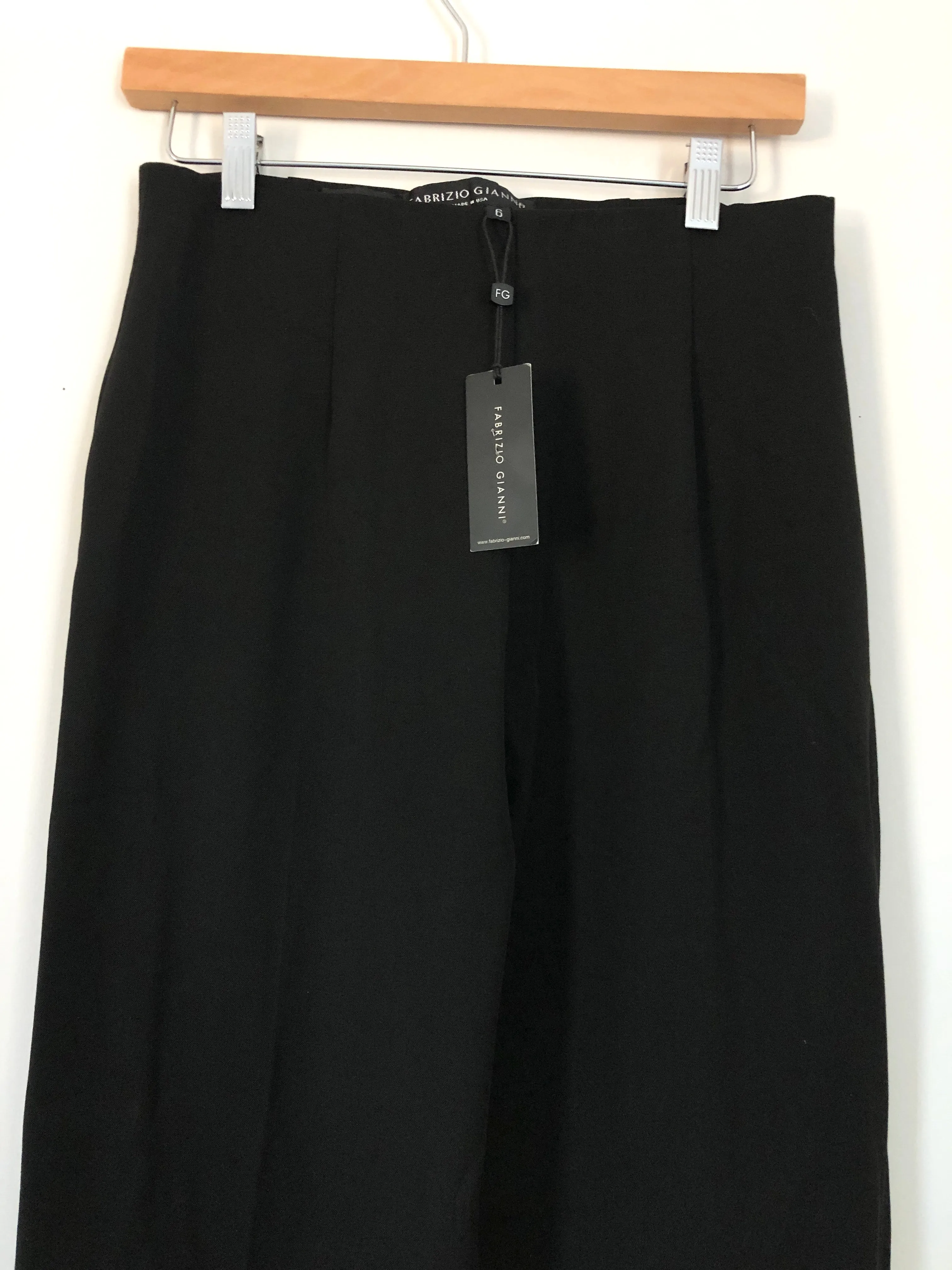 Fabrizio Gianni Black High Waist Stretch Dress Pants NWT- Size 6 (Inseam 28.5")