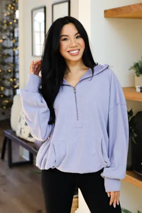 FINAL SALE - Laidback Days Periwinkle Soft Knit Hooded Pullover