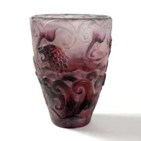 Gabriel Argy-Rousseau Pâte de Verre "Lions" Glass Vase