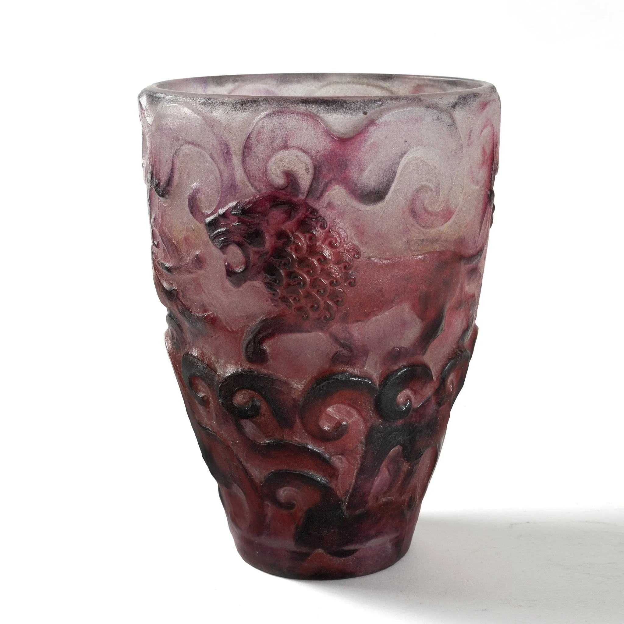 Gabriel Argy-Rousseau Pâte de Verre "Lions" Glass Vase