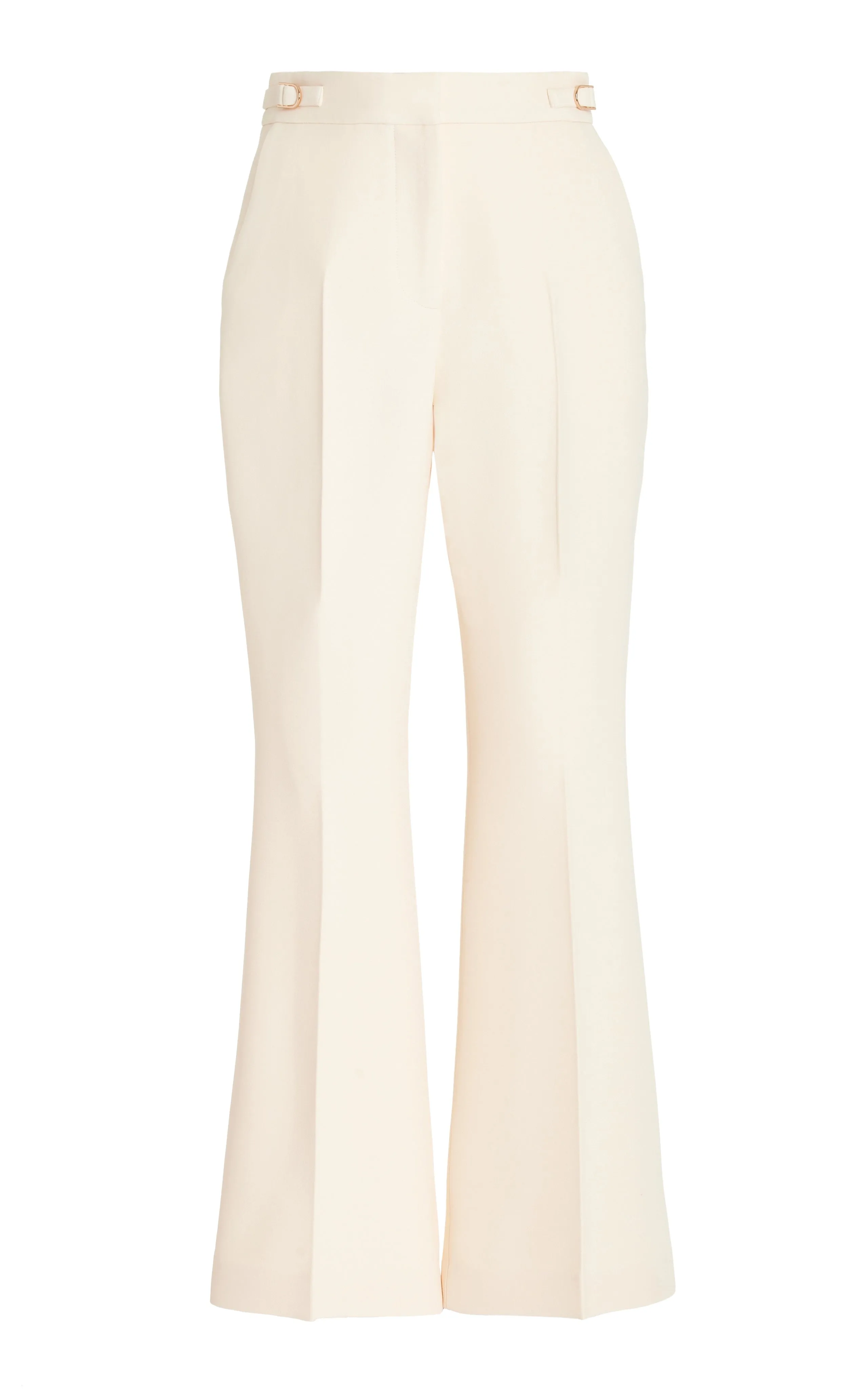 Gabriel Pant in Ivory Wool Silk Cady