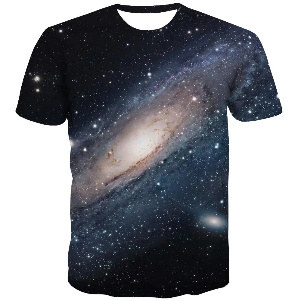 Galaxy T shirts Men Planet Tshirt Printed Starry Sky T-shirts Graphic Colorful Tshirts Casual Harajuku Tshirt Anime