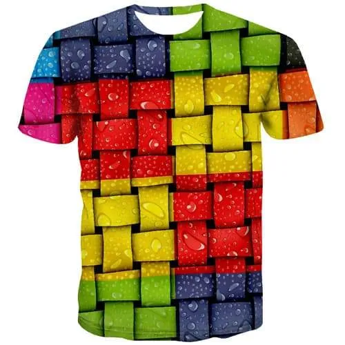 Geometric T shirts Men Colorful Tshirts Casual Psychedelic T-shirts 3d Russia T shirts Funny Gothic Tshirts Cool Short Sleeve