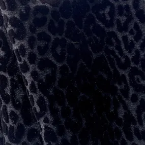 Giambattista Valli Coatweight Ebony Velvet Leopard Silk Blend (Made in Italy)