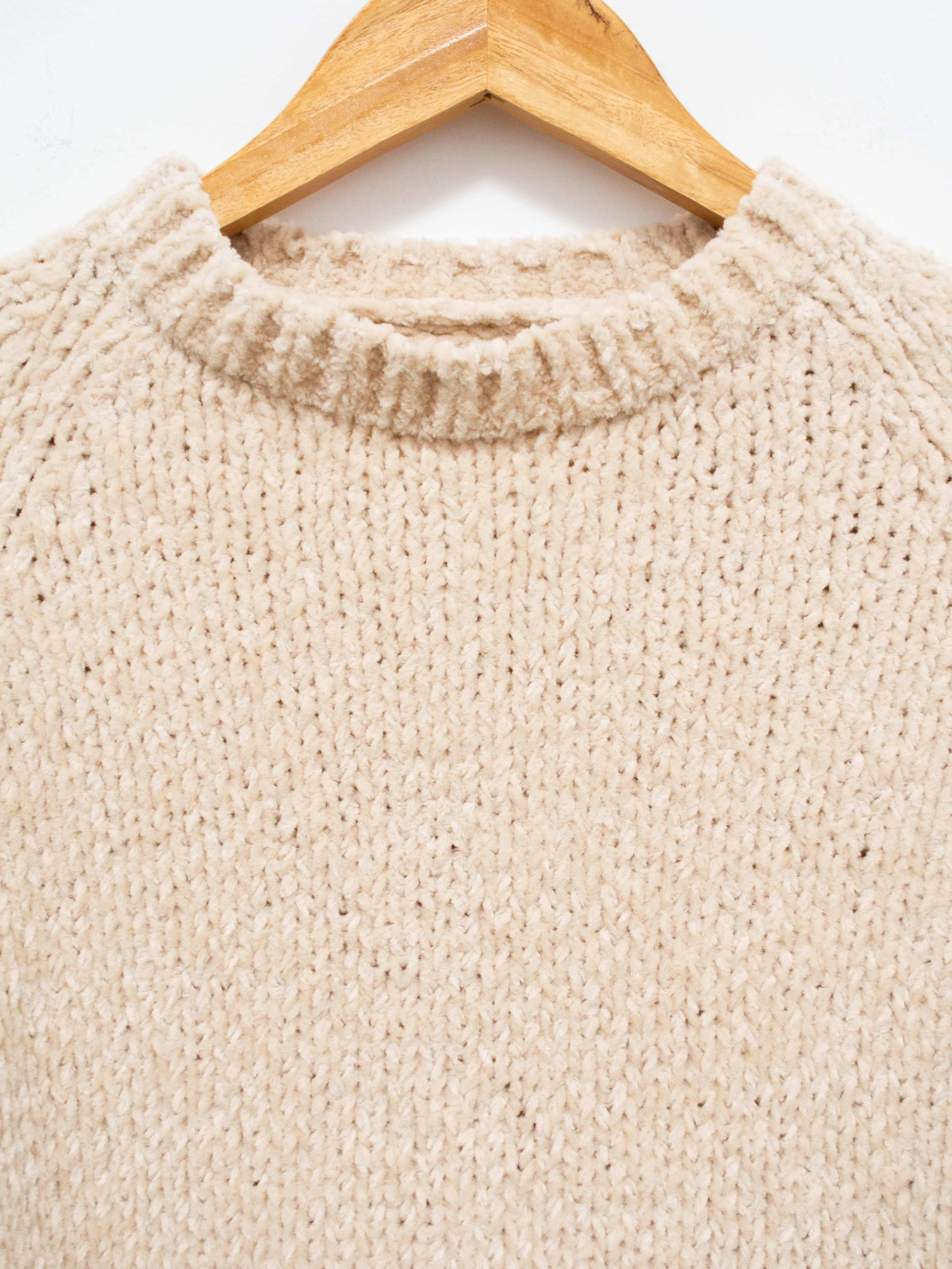 Hand Dyed Cotton Mole Yarn Crewneck - Natural