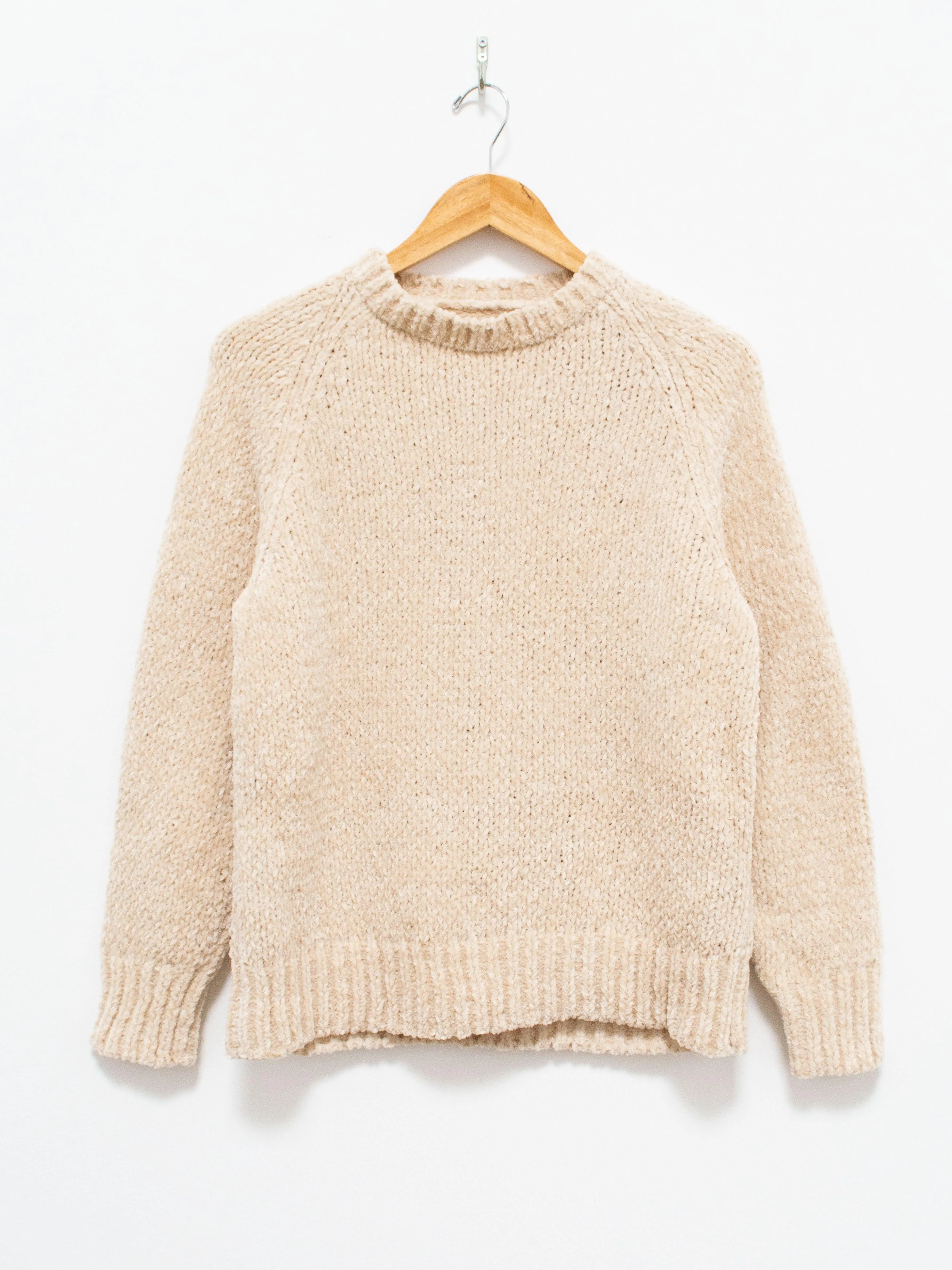 Hand Dyed Cotton Mole Yarn Crewneck - Natural