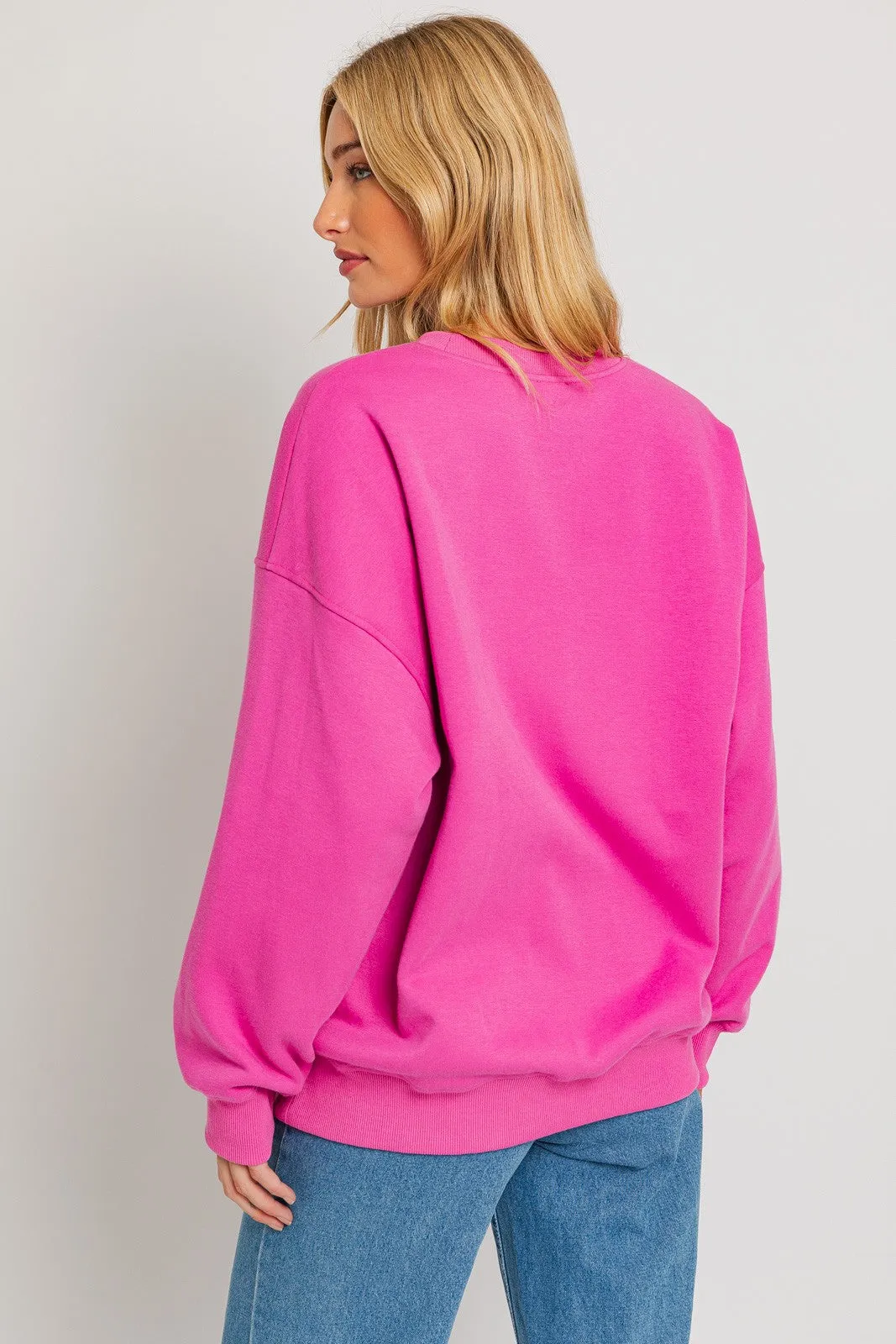 Happy Days Only Crewneck Sweatshirt Pink