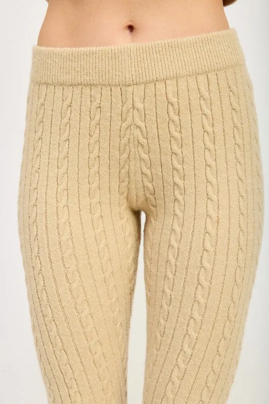 Harvest Glow High Waisted Flare Knit Pants