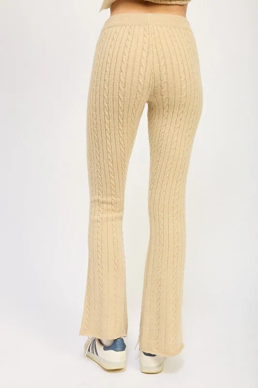 Harvest Glow High Waisted Flare Knit Pants