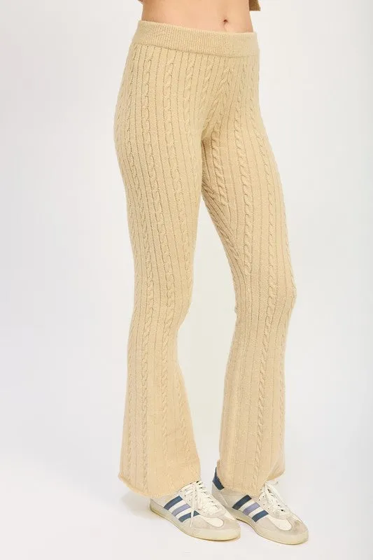 Harvest Glow High Waisted Flare Knit Pants