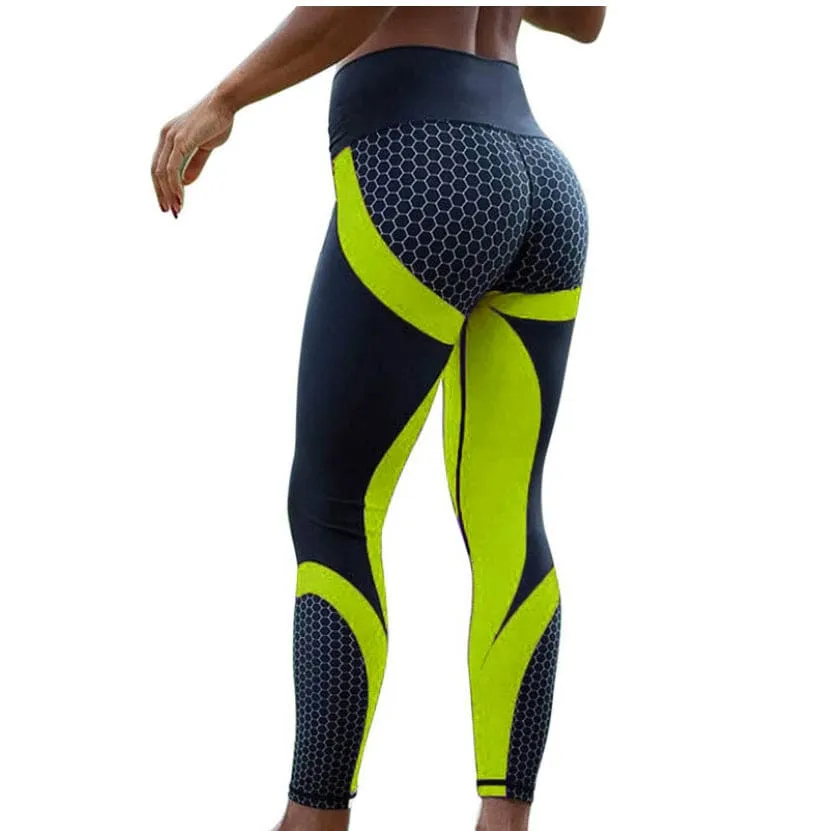 High Waist 3D Print Tummy Control Sports Leggings