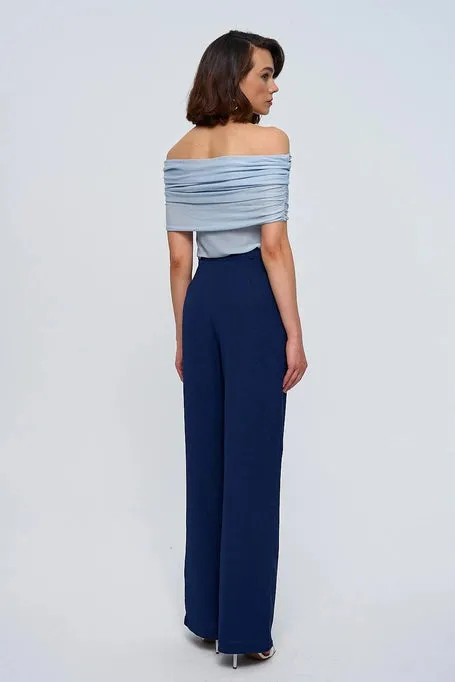 High waist palazzo navy blue