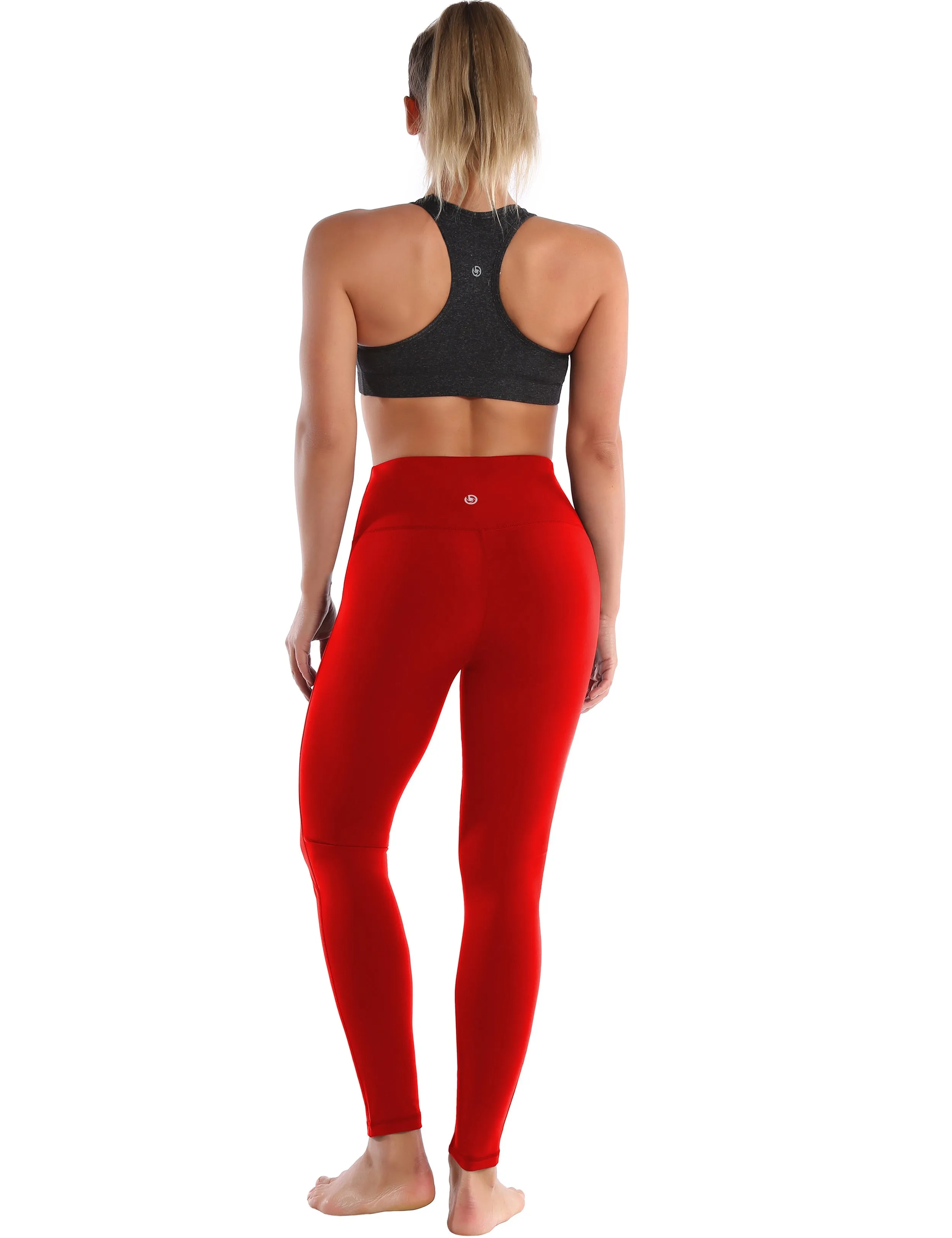 High Waist Side Line Running Pants scarlet_Running