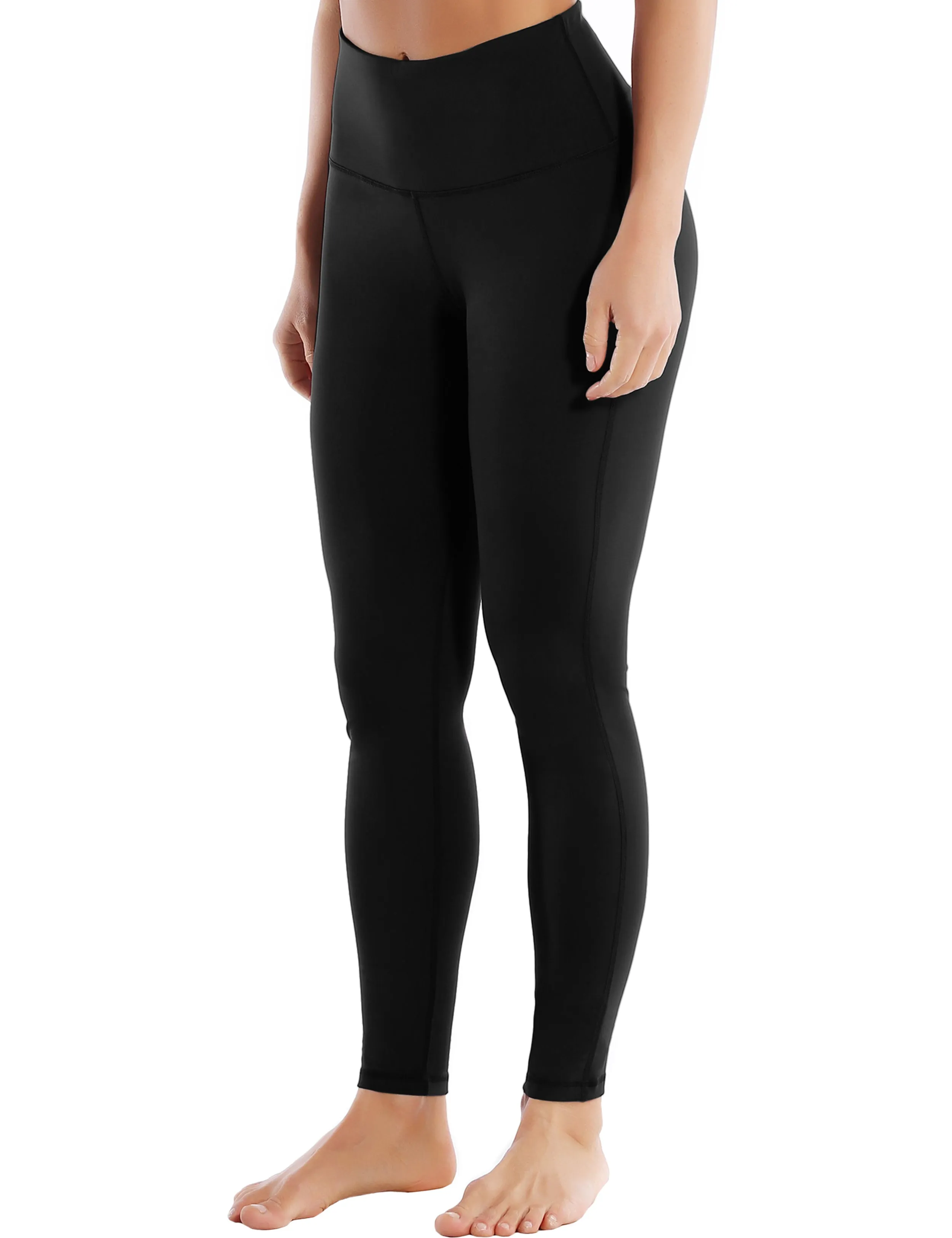 High Waist Side Line yogastudio Pants black_yogastudio