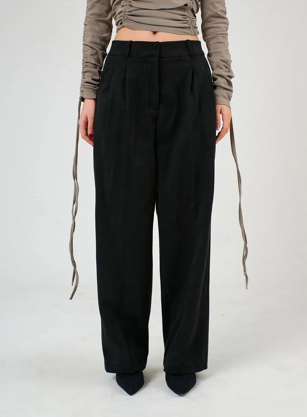 High-Waist Tailored Pants IJ403