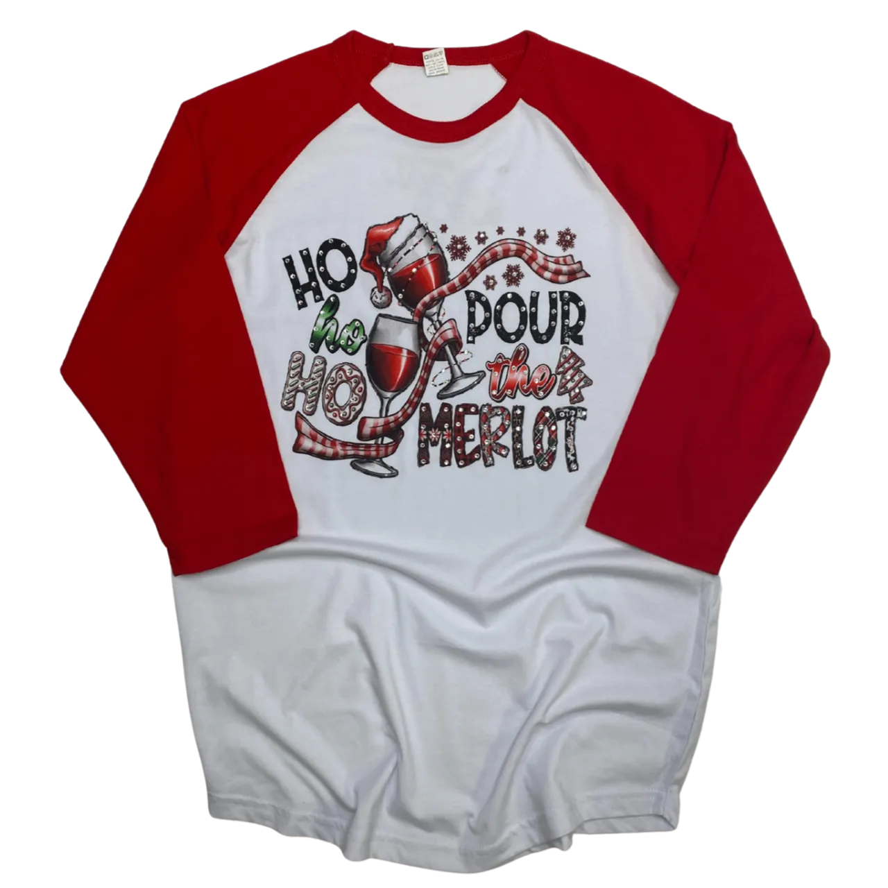 Ho Ho Pour the Merlot Merlot Raglan HV142