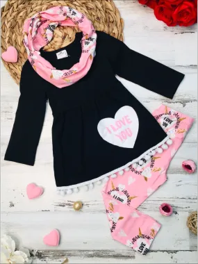 I Love You Tunic, Scarf And Legging Set