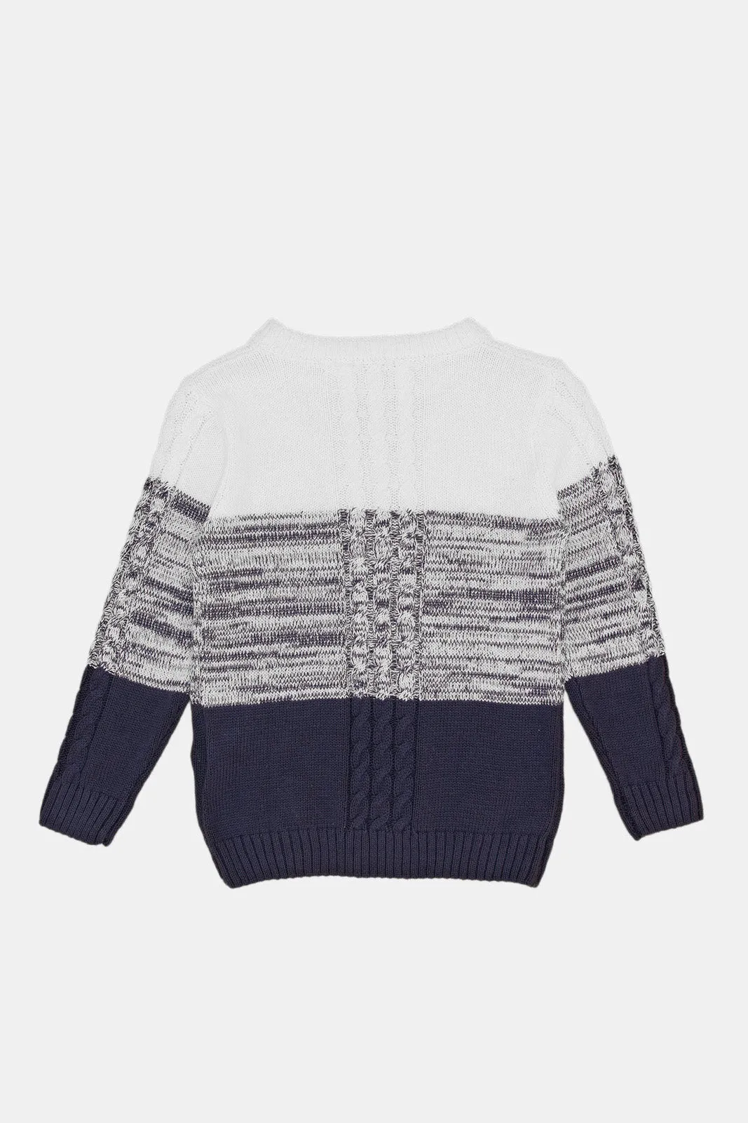 Infant Boys Stripe Blue And White Cable Pullover