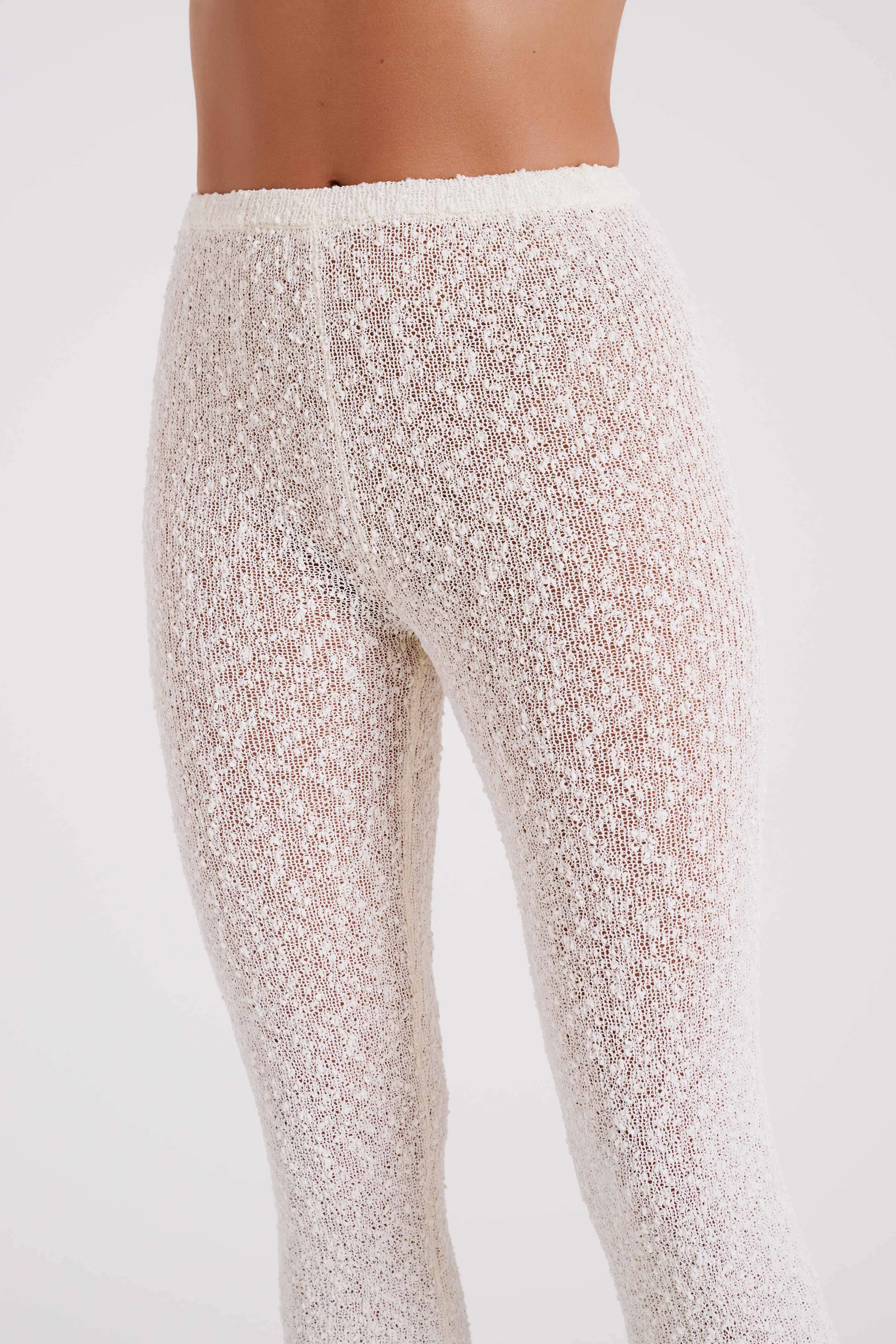 Irma Flared Boucle Pants - Cream