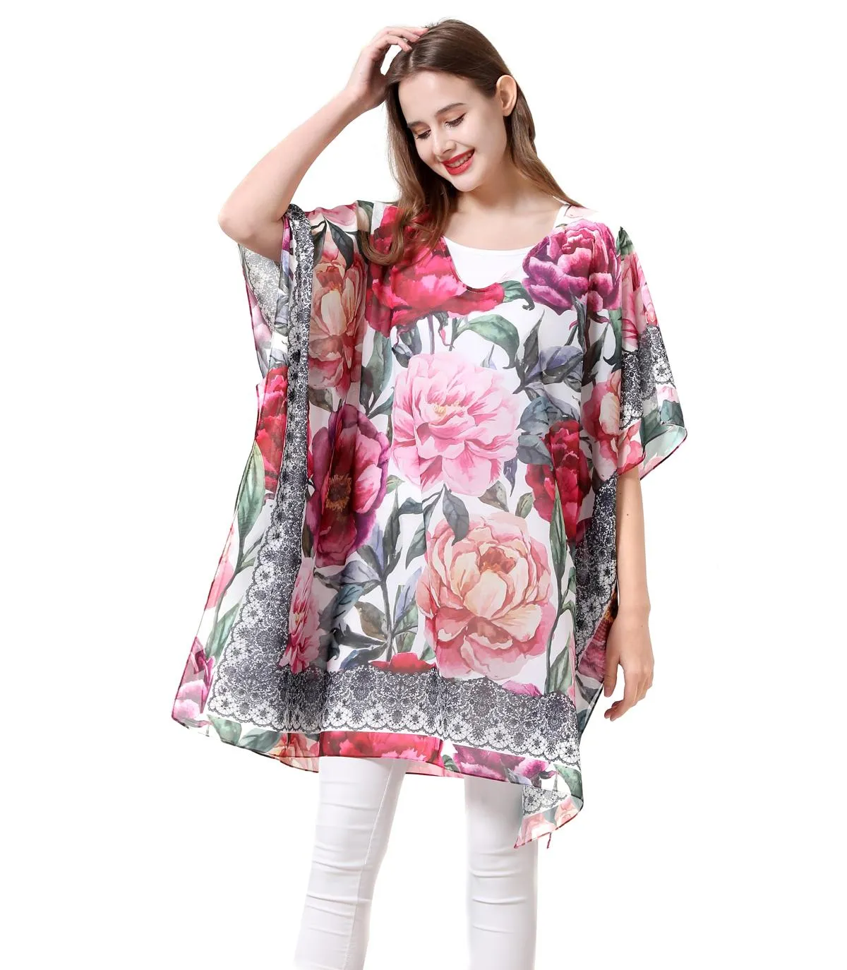 JC061905 Peony V-Neck Tunic