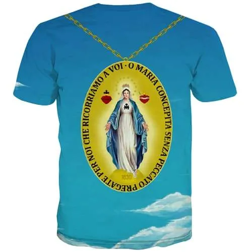 Jesus T-shirt Men Our Lady Tshirts Cool Christian Tshirts Novelty Metal T shirts Funny Leisure T-shirts 3d Short Sleeve summer