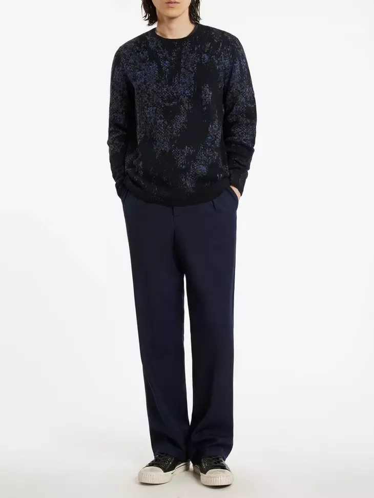 John Varvatos Vernon Python Jacquard Sweater - Navy