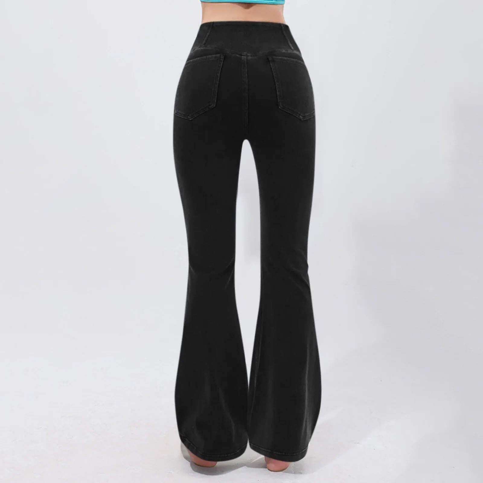 JuliaFashion - 2024Solid Color High Waist Casual Flare Pants