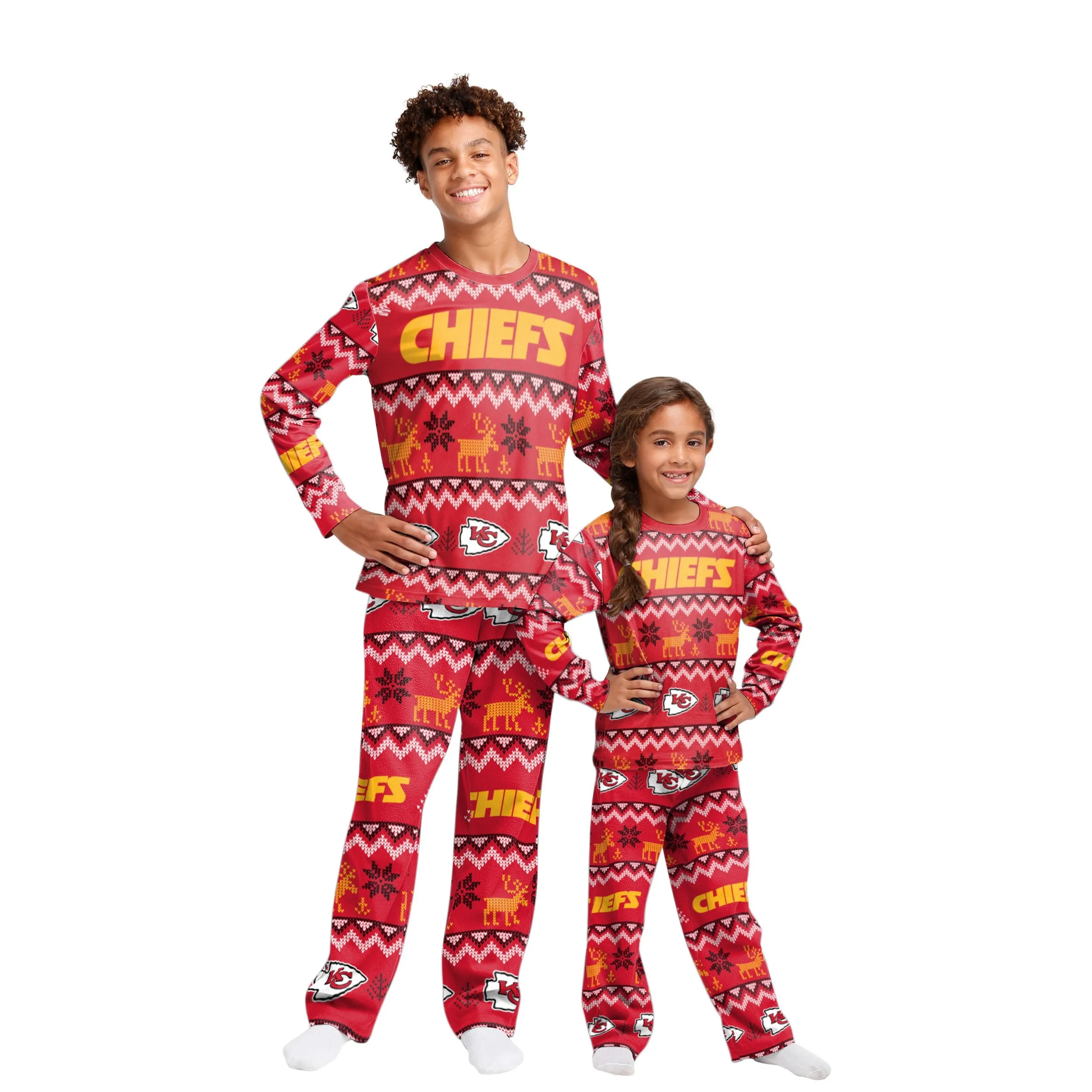 Kansas City Chiefs NFL Ugly Pattern Family Holiday Pajamas