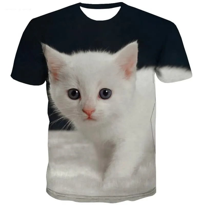 kitten tshirt 3D tshirt cat men pet Cool art costume