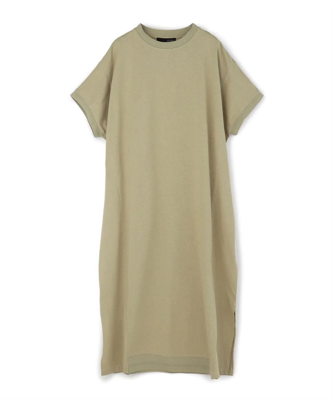 Knit Neckline Cotton Dress