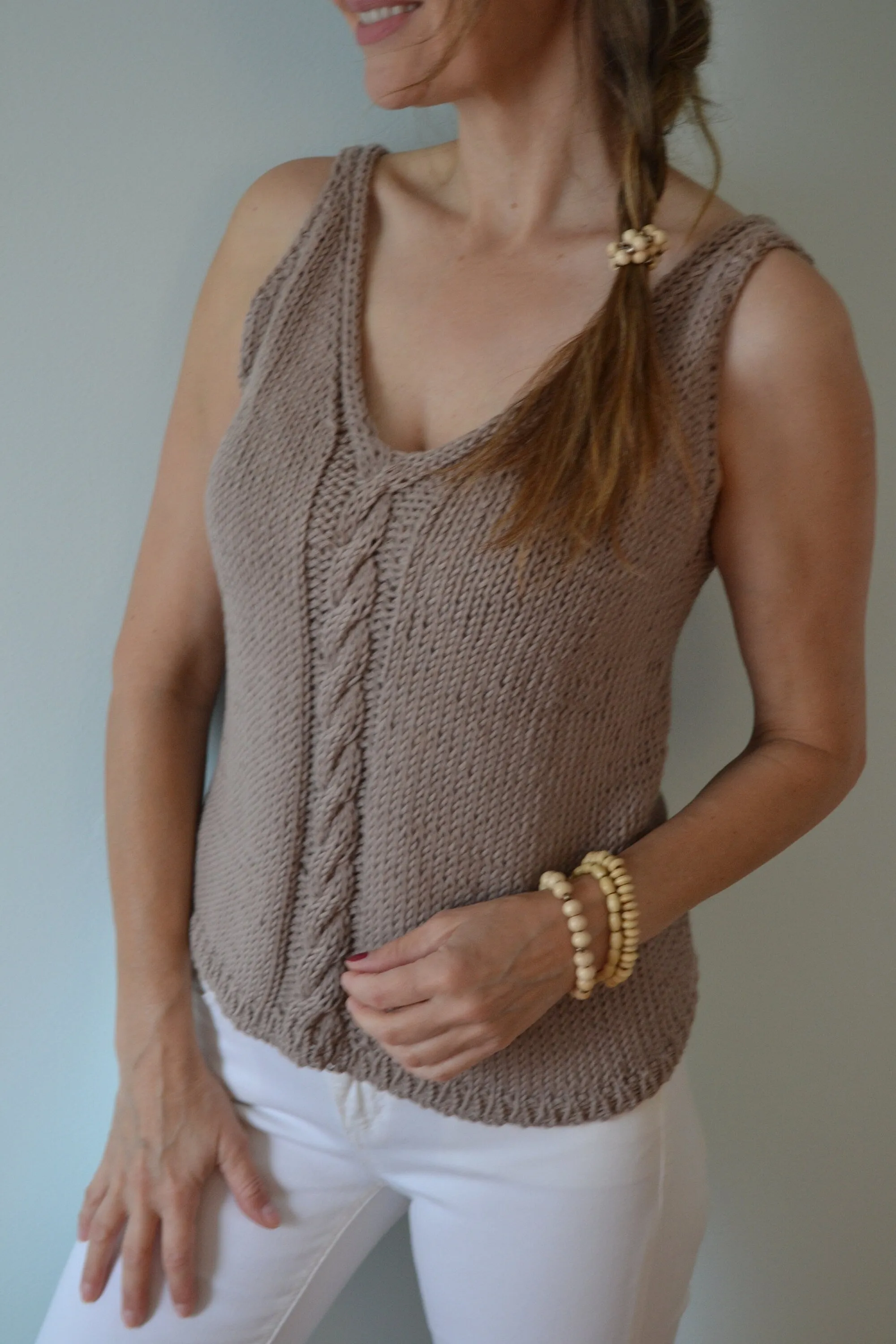 KNITTING PATTERN DIY Summer Cotton Tank Top, Women's Knit Top pattern, Lydia Tank Top, Summer Knit Top, Cotton Top, Easy Knit Top