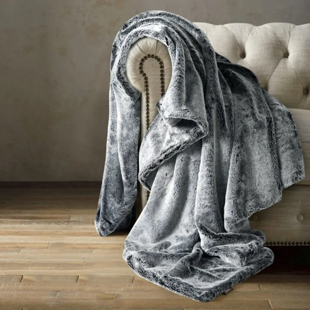 Kos Faux Fur & Velvet Blanket by Nordic Fleece