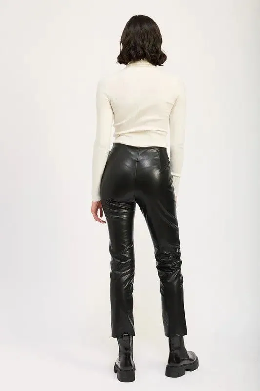 Lace Up Vegan Leather Pants