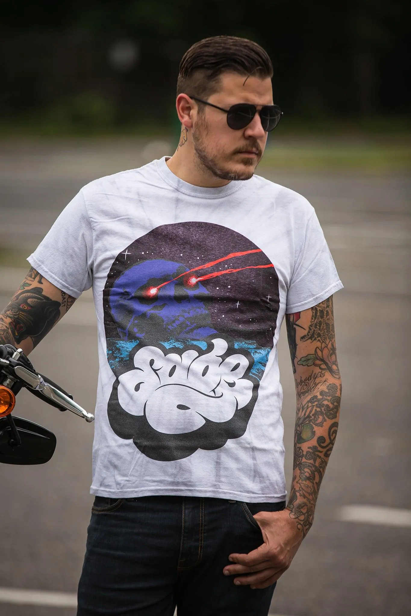 Laser Skull Tie-Dye, Metal Shirt