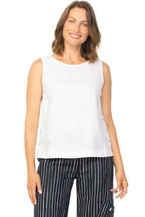 Linen Side Button Tank