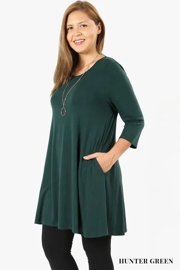 Long Flowy Relaxed Fit Tunic - Misses & Plus rts