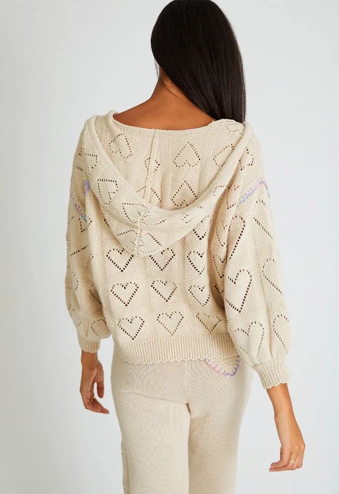 LoveShackFancy Meara Hoodie in Sunset Wheat