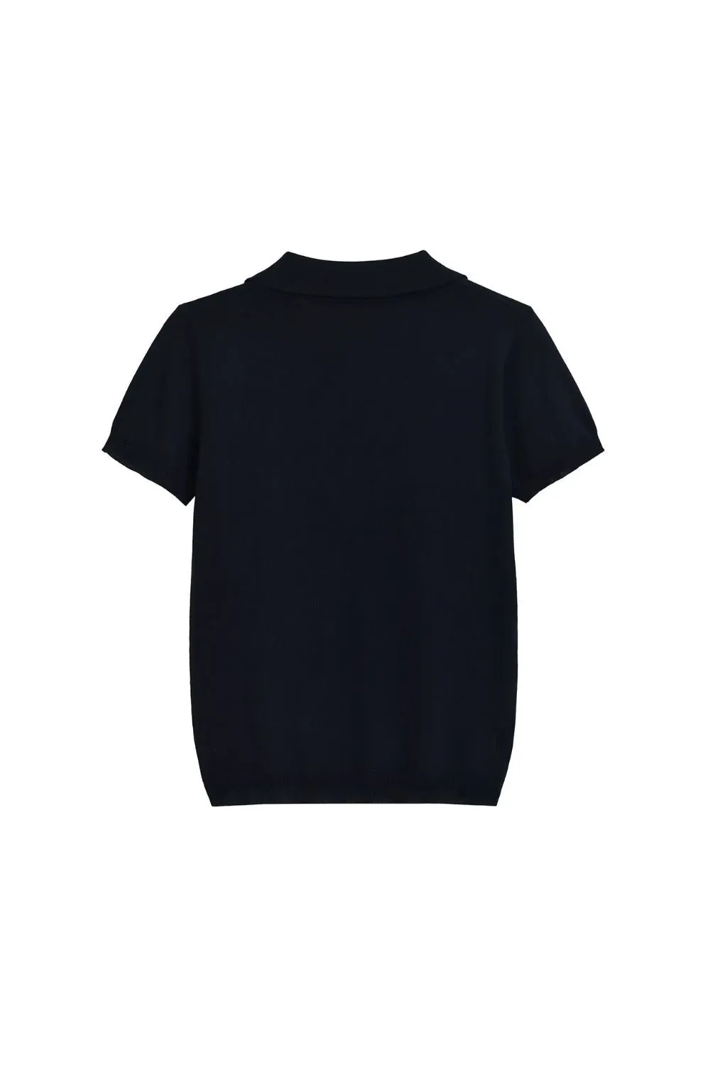 'Margo' Fitted Short-Sleeve Knit Polo T-Shirt