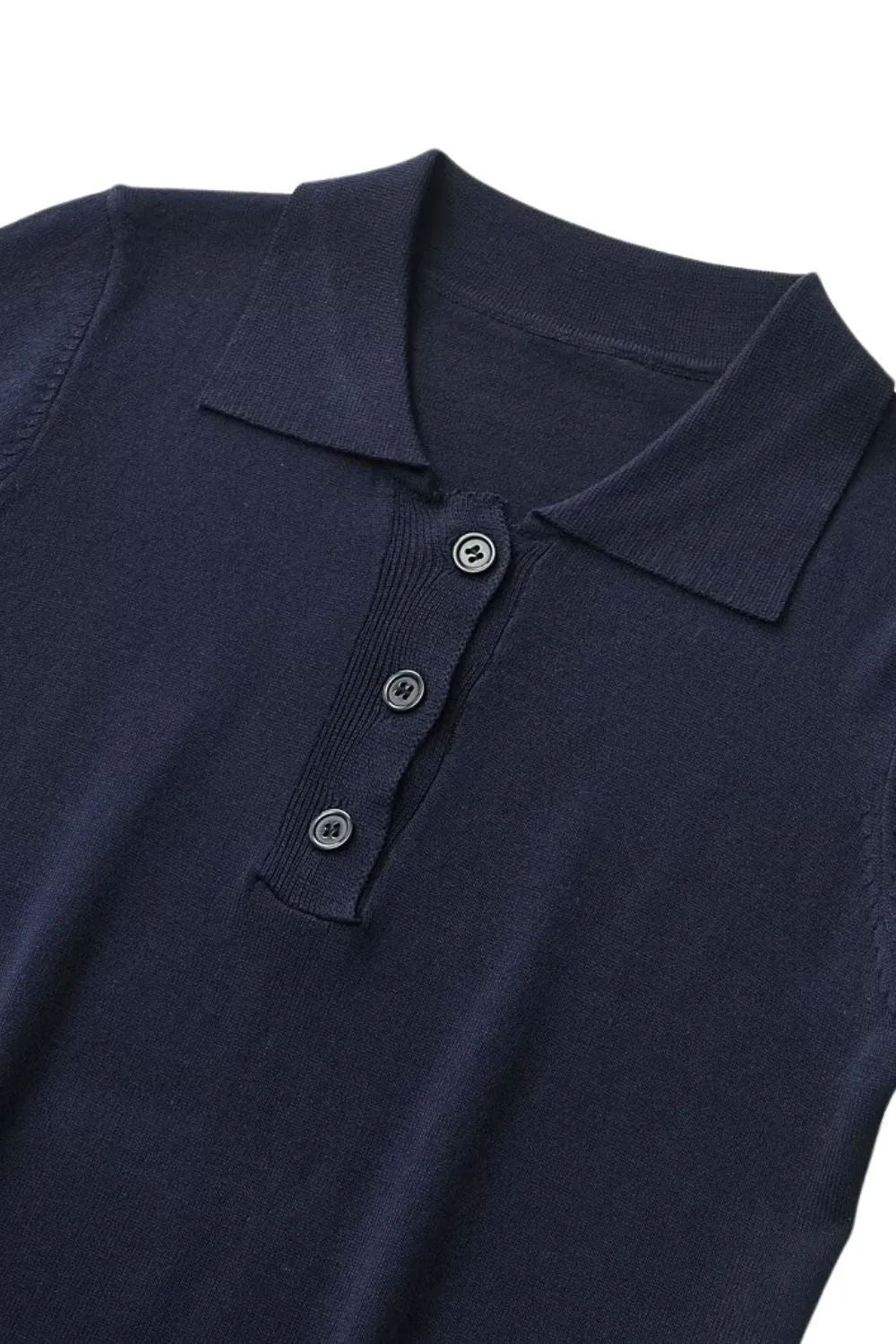 'Margo' Fitted Short-Sleeve Knit Polo T-Shirt