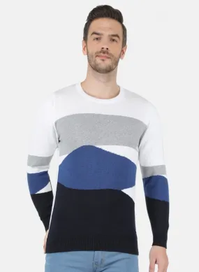 Men NAvy Blue Printed Pullover