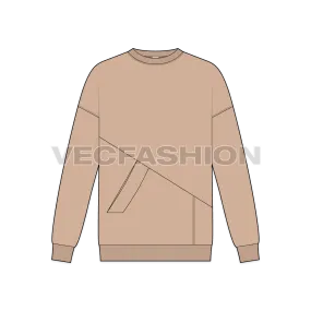 Men Oversized Sweater Flat Sketch