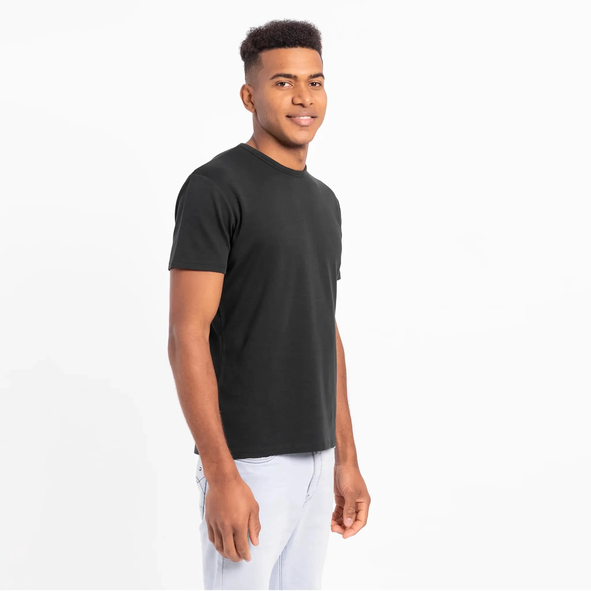 Men's Organic Pima Crew Neck Tee - Relaxed Fit