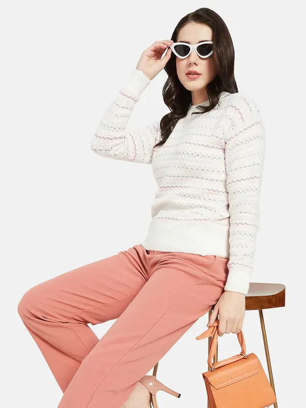 Mettle Women Pink  Beige Pullover