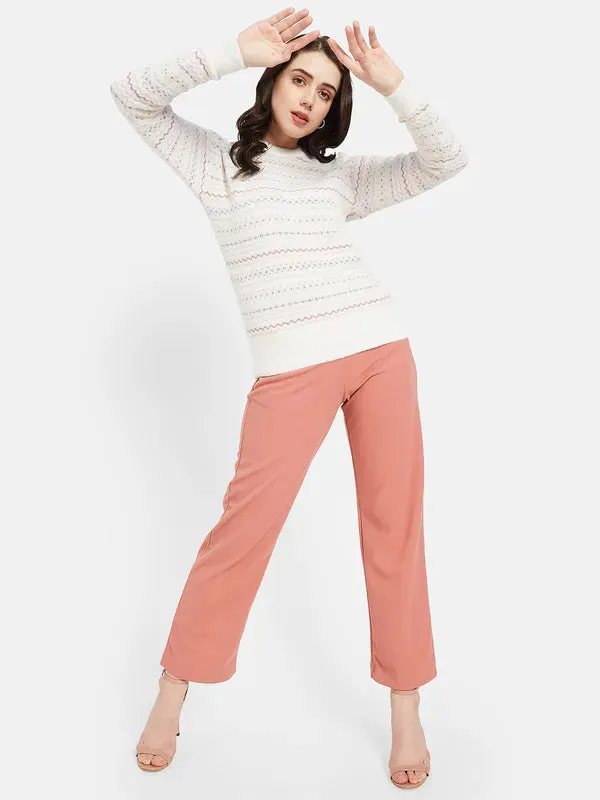 Mettle Women Pink  Beige Pullover