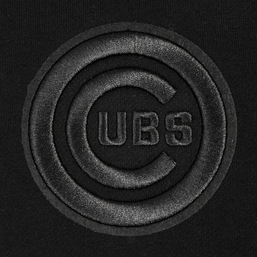 MLB CHICAGO CUBS NEUTRAL WOMEN'S CROPPED PO HOODIE (BLACK)