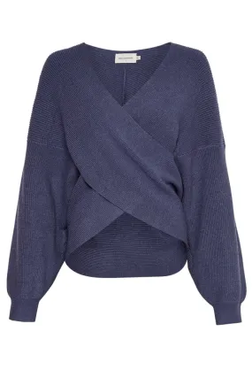 Moss Copenhagen - Mschzinelle Rachelle Wrap Pullover - Oceana Melange