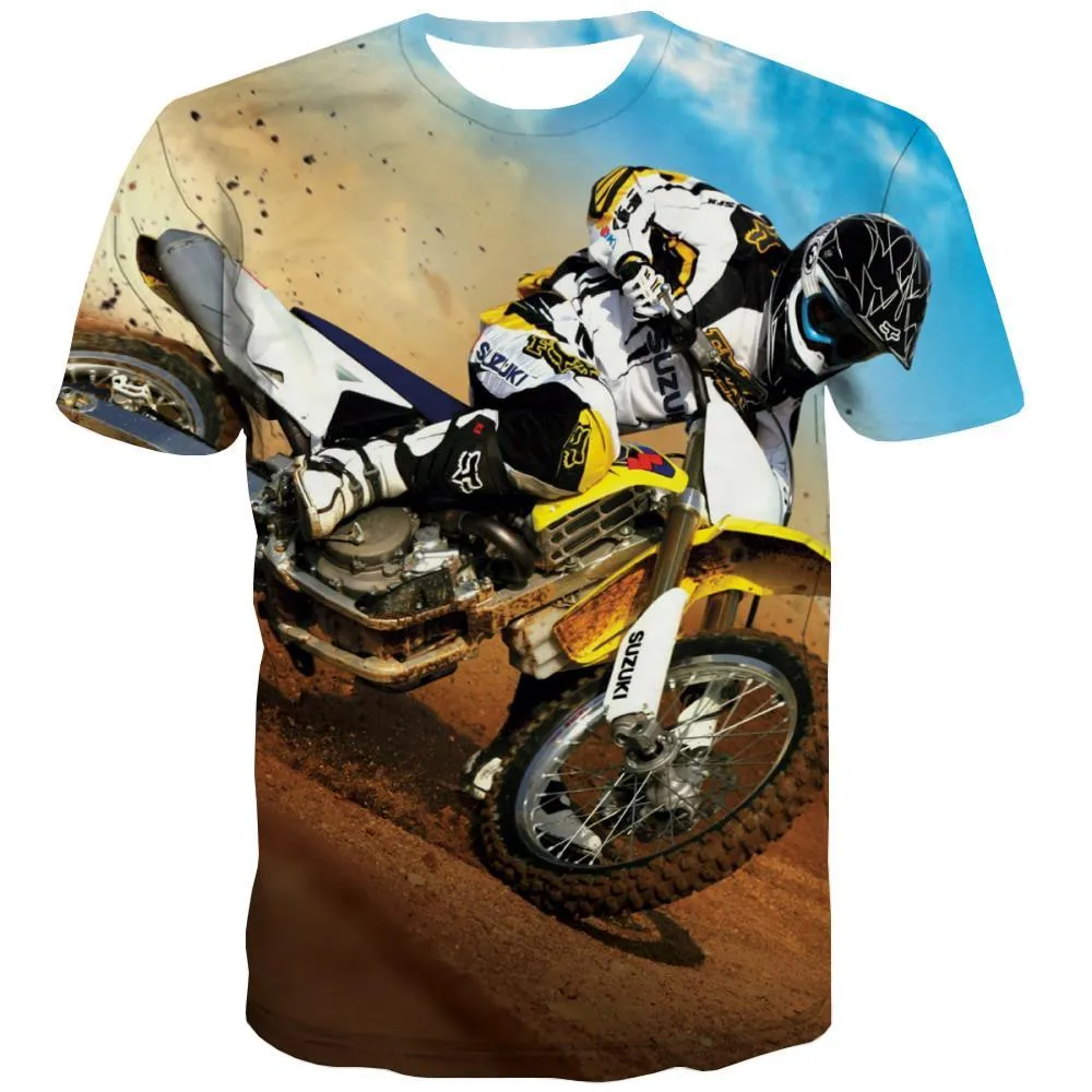 Motocross T-shirt Men motorcycle Tshirts Casual Offroad Shirt Print Short Sleeve